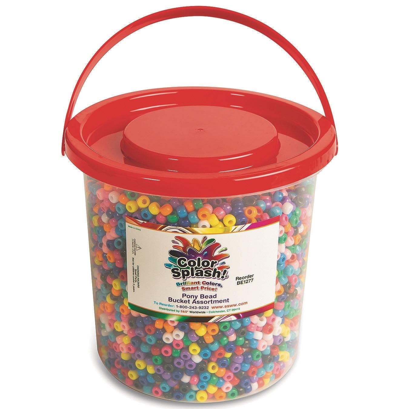Amazon.com: S&S Worldwide Color Splash! Pony Bead Bucket – 6,500+